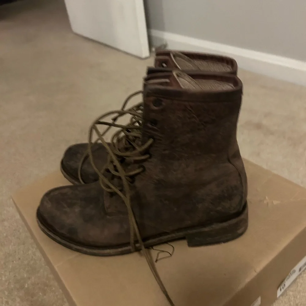 Women’s Brown freebird by Steven Leather distressed brown lace up Boots size 10 - Picture 5 of 10